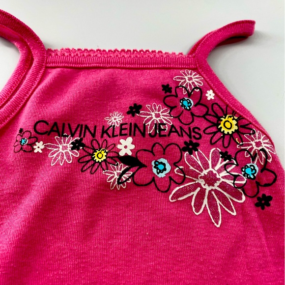 3 for $10 Bundle ⭐️ Calvin Klein Jeans Pink Bodysuit with Embroidery Flowers - Picture 2 of 4